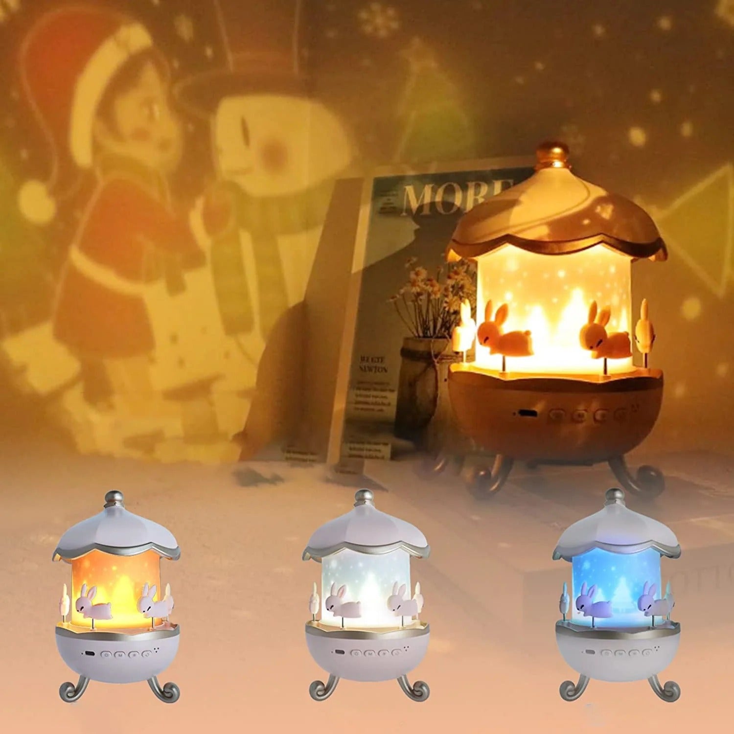 Bunny’s Carousel Rotating LED Kids Night Light