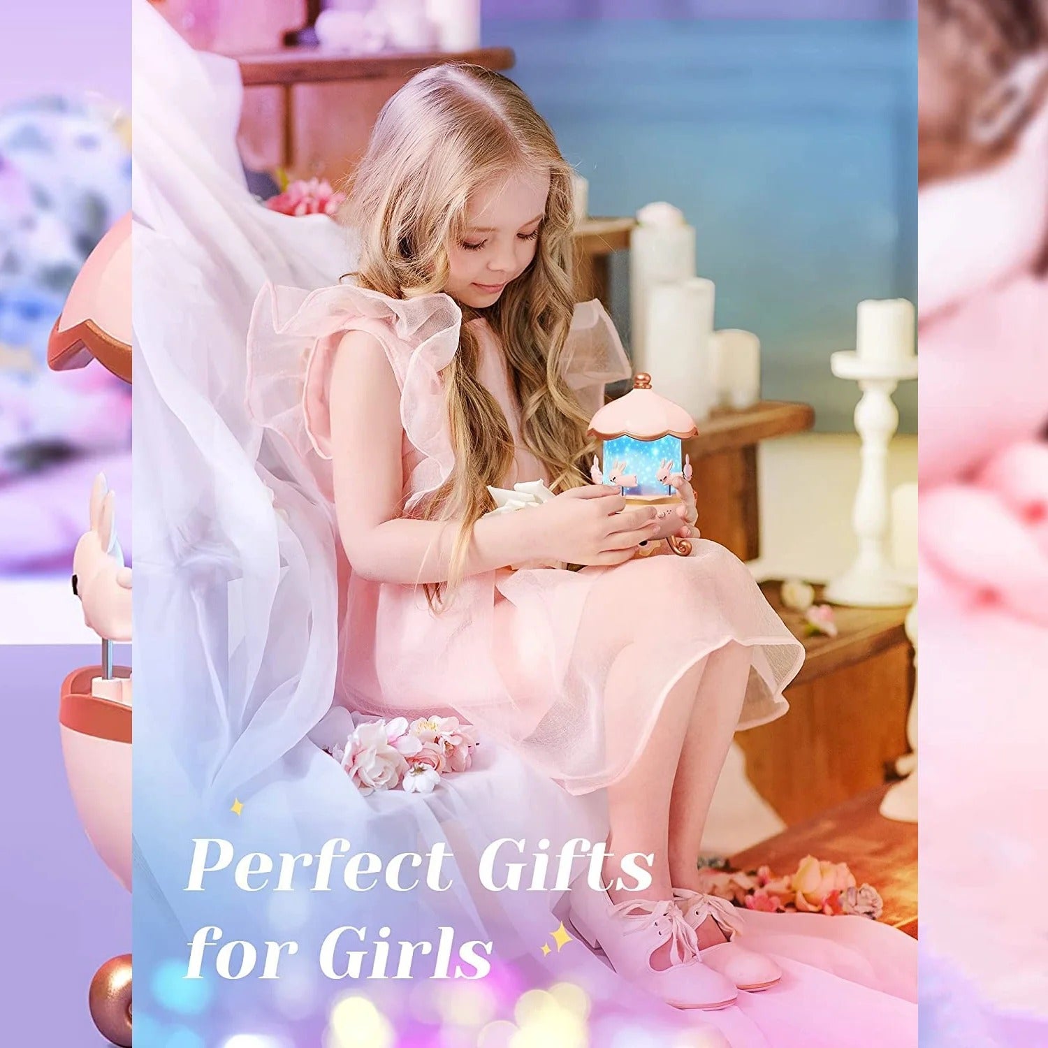 Bunny’s Carousel Rotating LED Kids Night Light