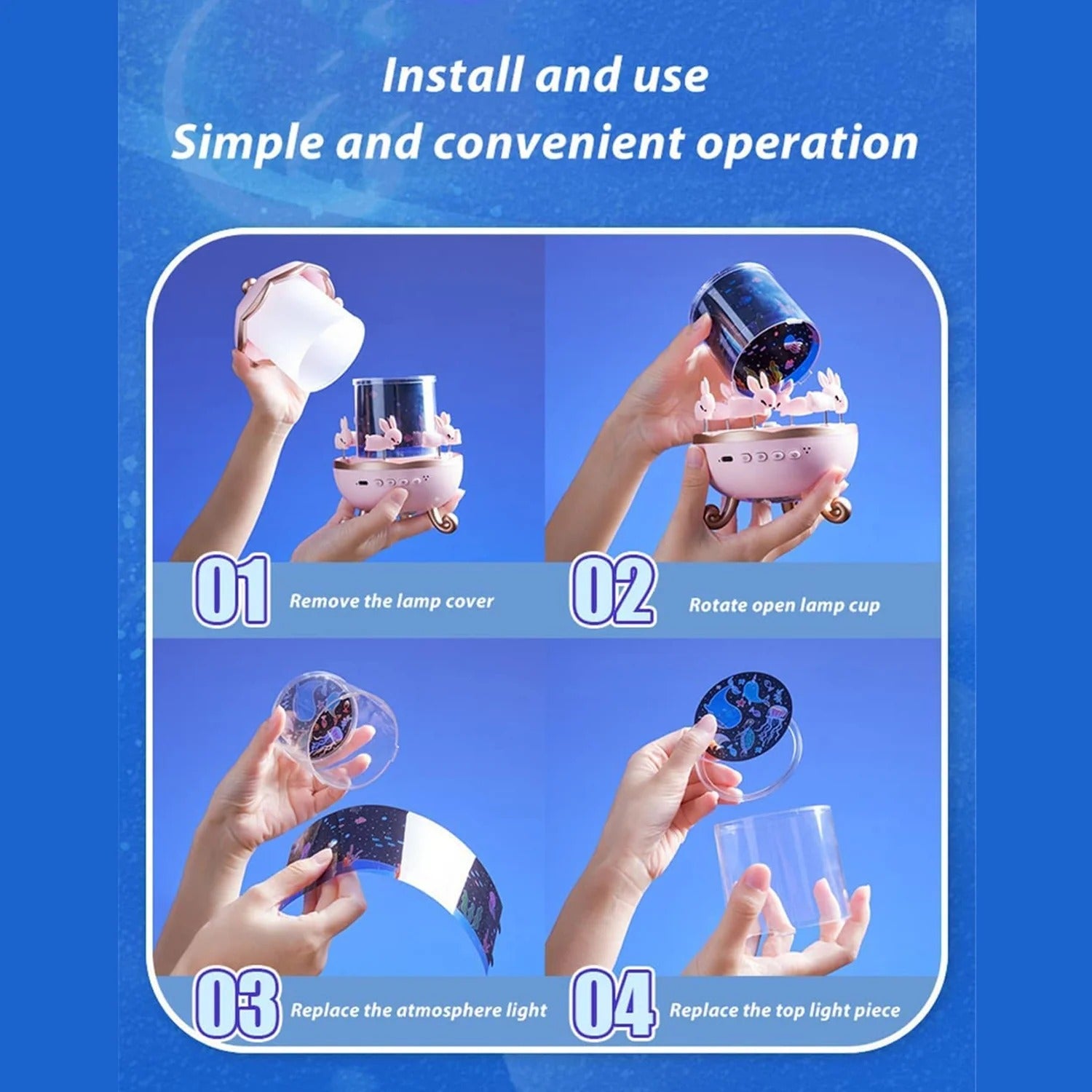 Bunny’s Carousel Rotating LED Kids Night Light