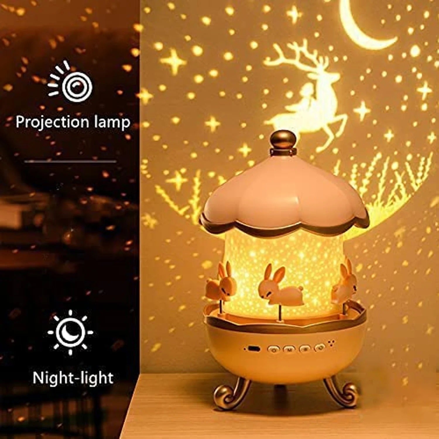 Bunny’s Carousel Rotating LED Kids Night Light