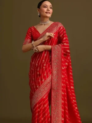Regal Red Saree – A Timeless Ode to Heritage and Glamour
