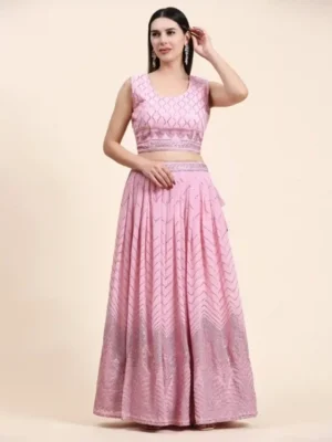 Pastel Pink Contemporary Lehenga Choli